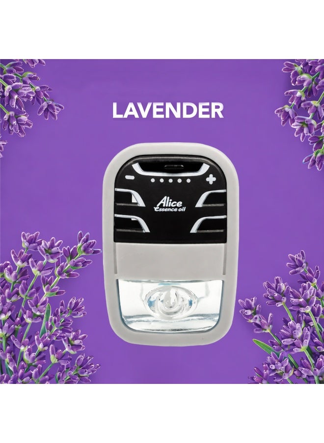 أليس معطر جو للسيارة من أليس إيسنس بزيت اللافندر، معطر هواء للسيارة يوضع على فتحة التهوية، برائحة اللافندر المهدئة تدوم طويلاً ومزيل للروائح الكريهة، موزع عطر للسيارة قابل للتعديل وسهل التركيب، آمن ضد التسرب ومنخفض السمية، علاج عطري - عبوة برائحة اللافندر. - Image 4